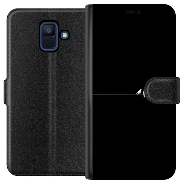 Samsung Galaxy A6 (2018) Tegnebogsetui Minimalistiske fugle sort