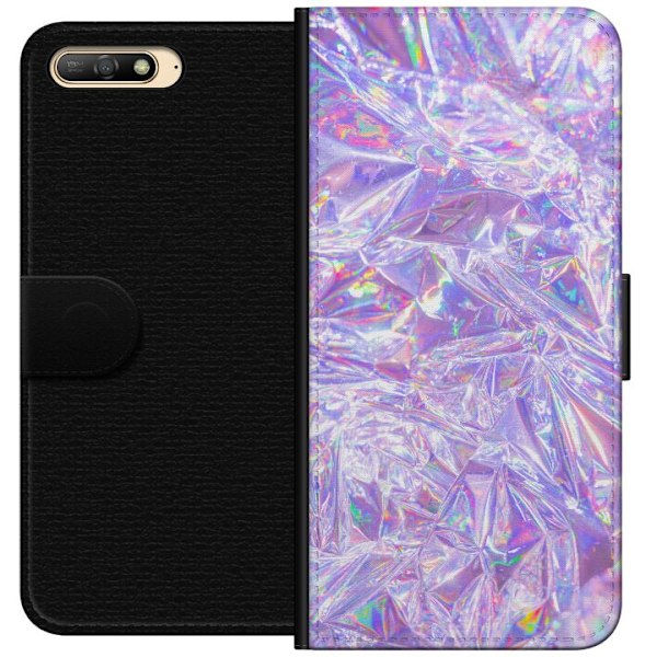 Huawei Y6 (2018) Tegnebogsetui Holografiske Diamanter