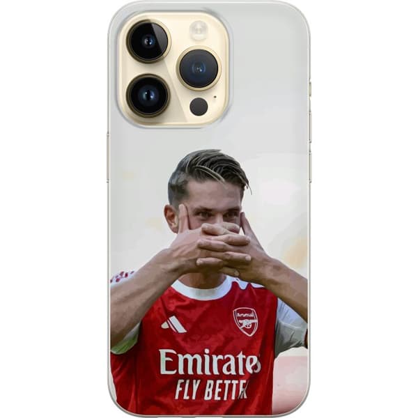 Kompatibelt Mobildeksel til Apple iPhone 14 Pro Martin Ødegaard Arsenal – Nærbilde av målfeiring i kamptrøye