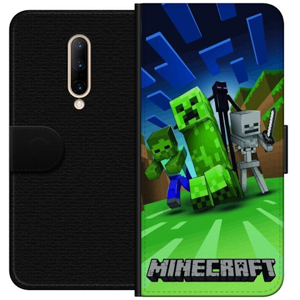 OnePlus 7 Pro Tegnebogsetui Minecraft Creeper mobilskal i klassisk grön pixelstil