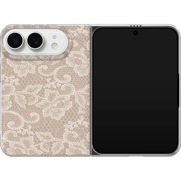 Kompatibelt Mobildeksel til Apple iPhone Duo Beige blondemønster beige
