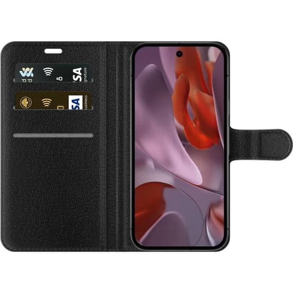 Kompatibel Tegnebogsetui til Google Pixel 9a Tecknade glassfigurer blå