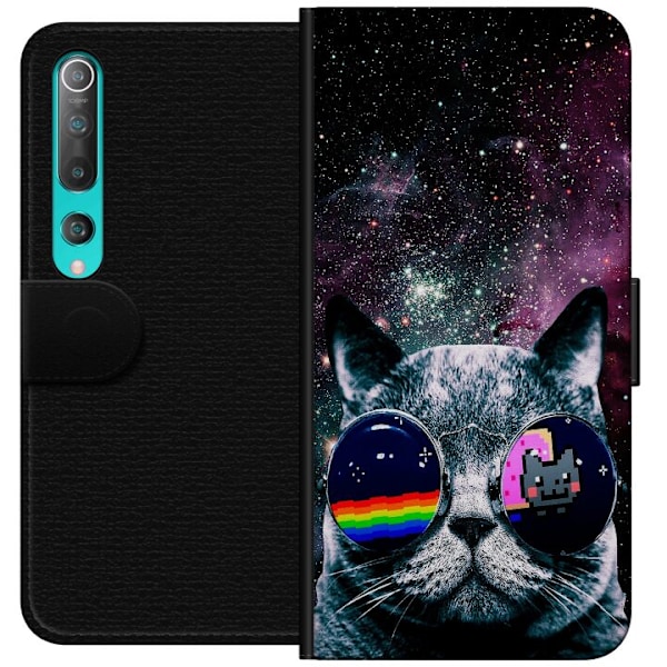 Xiaomi Mi 10 5G Lompakkokotelo Avaruus kissa