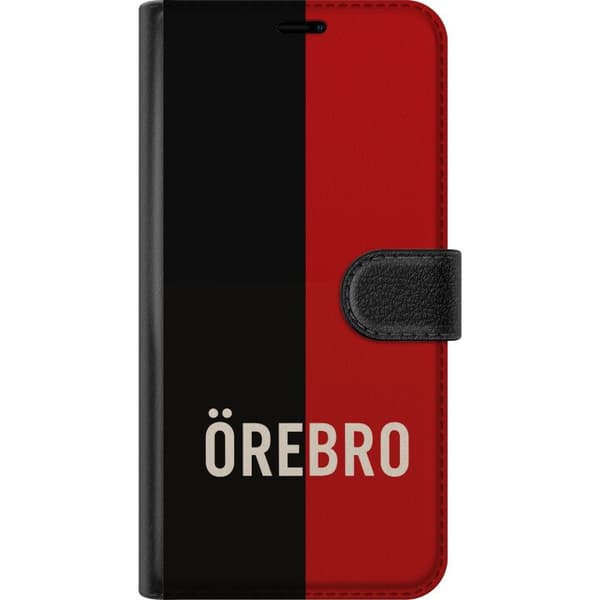 Kompatibel Tegnebogsetui til Apple iPhone 5 Sort og rød bytekst med minimalistisk og moderne design sort