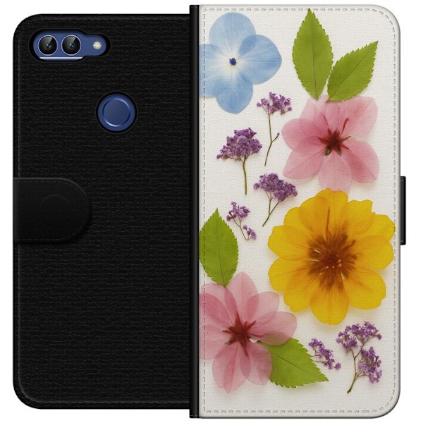 Huawei P smart Lommeboketui Pressede blomster