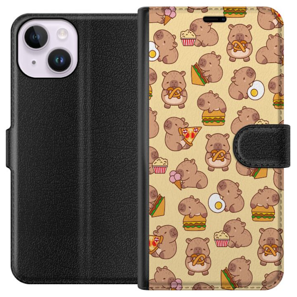Apple iPhone 15 Lompakkokotelo Kawaii capybara puhelinkotelo useilla söpöillä hahmoilla