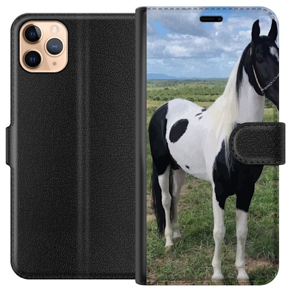 Apple iPhone 11 Pro Max Plånboksfodral Hästmagi – stiliserad häst i lugn färgskala
