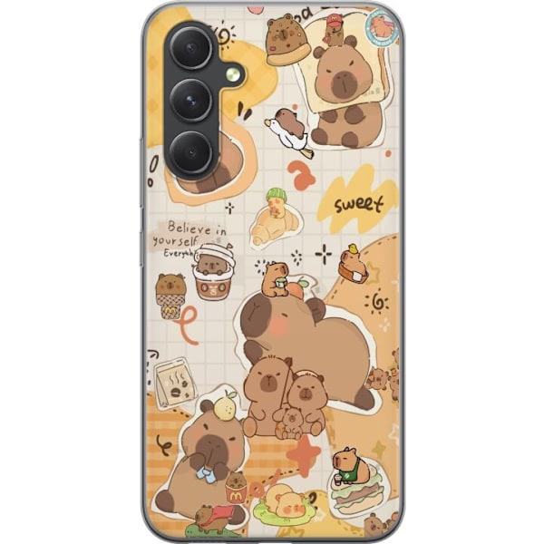 Samsung Galaxy A55 Läpinäkyvä kuori Kawaii capybara mobilskal med gulliga djurmotiv