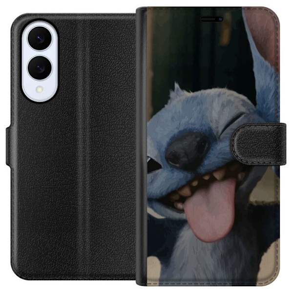 Samsung Galaxy S25 Edge Tegnebogsetui Stitch Sød Alien - Blå Favorit fra Ydre Rummet