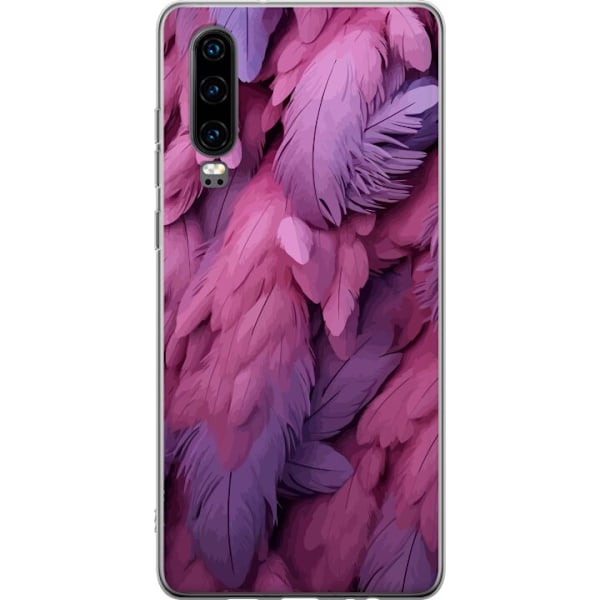 Huawei P30 Genomskinligt Skal Fjädrar