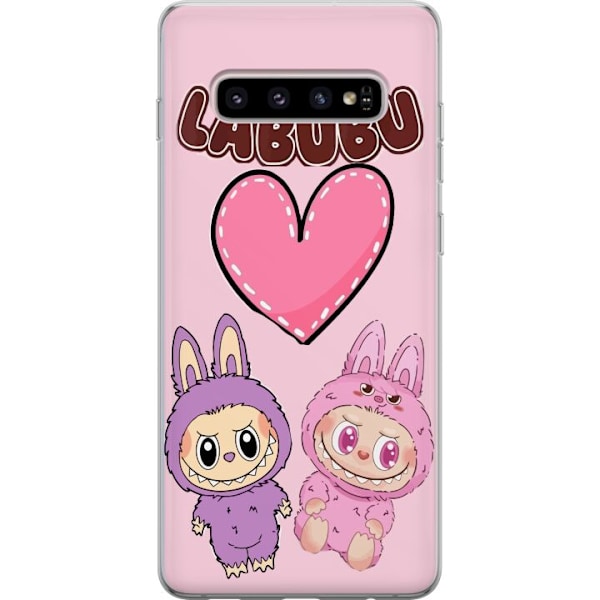 Samsung Galaxy S10+ Gennemsigtig cover Labubu Pink Monster