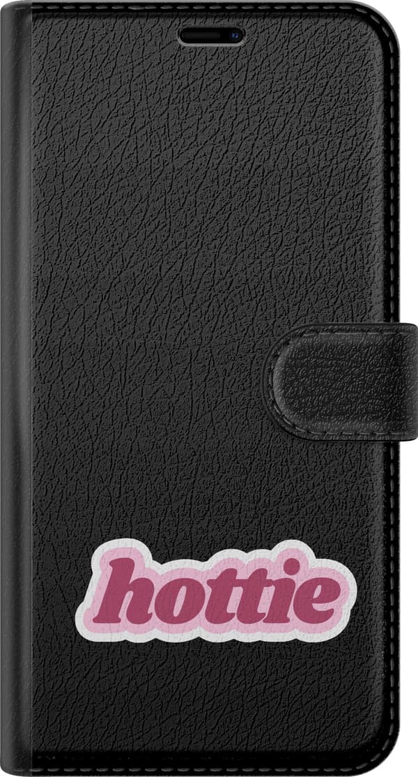 Kompatibel Tegnebogsetui til Apple iPhone 16e Hed tekst - Lyserødt motiv med hottie - Lyserød tekst. pink