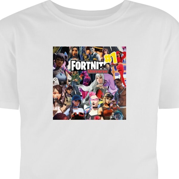 T-paita Aikuisille | Klassinen Aikuisten T-paita Fortnite valkoinen L