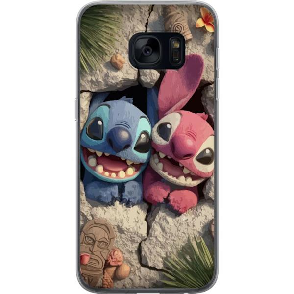 Samsung Galaxy S7 Läpinäkyvä kuori Stitch Angel Lilo & Stitch Motiivi Disney Rakkaus Sarjakuvahahmo Suosittu Sininen Avaruusolio Hauska Disney-elok