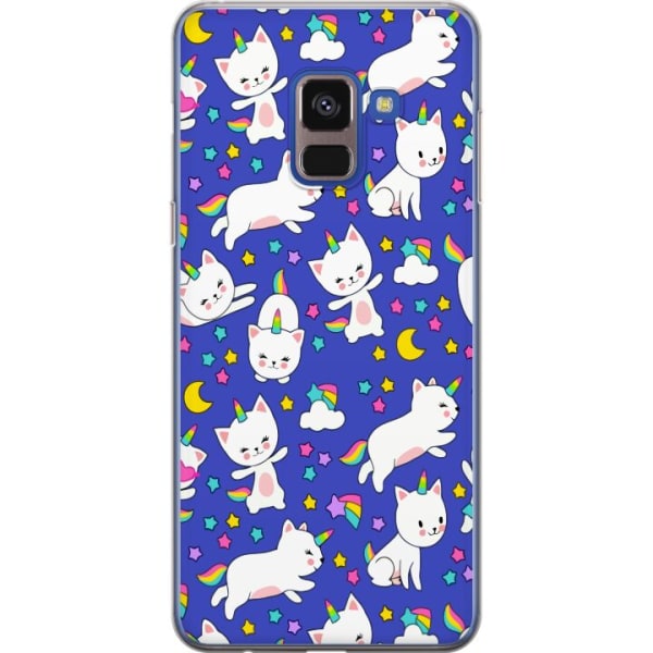 Samsung Galaxy A8 (2018) Genomskinligt Skal Katt enhörningar