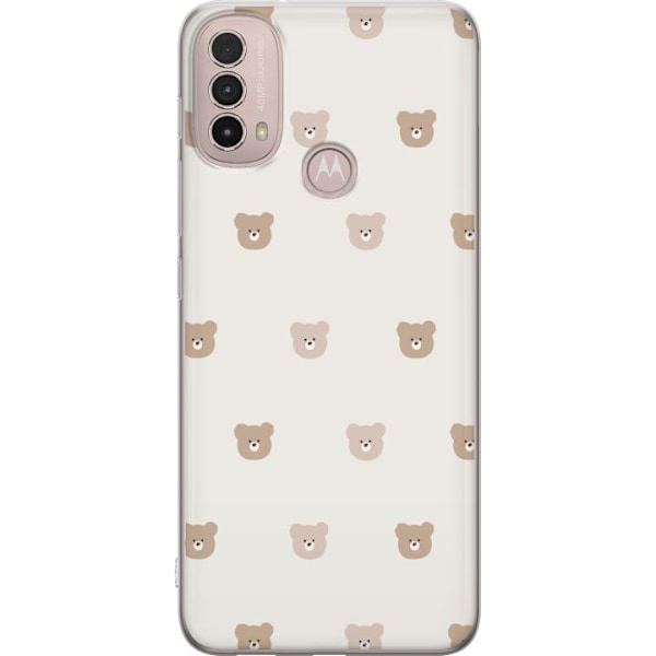 Motorola Moto E40 Läpinäkyvä kuori Teddy-tausta - söpöt teddykarhut pehmeällä taustalla