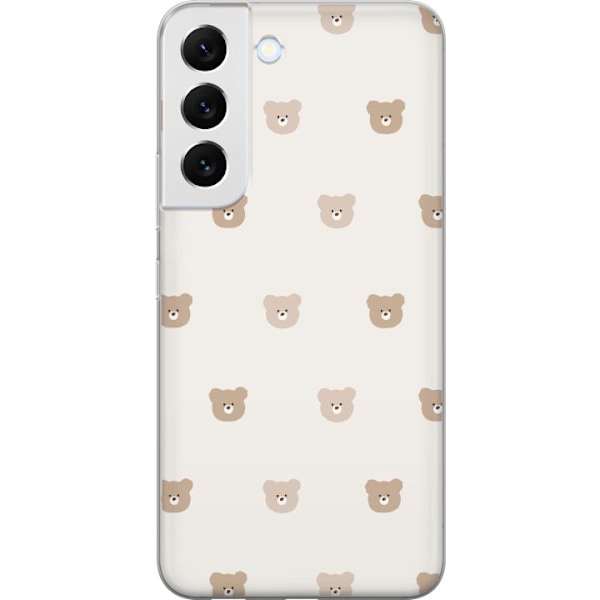 Samsung Galaxy S22+ 5G Läpinäkyvä kuori Teddy-tausta - söpöt teddykarhut pehmeällä taustalla