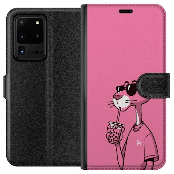 Samsung Galaxy S20 Ultra Tegnebogsetui Pink Panther Drink