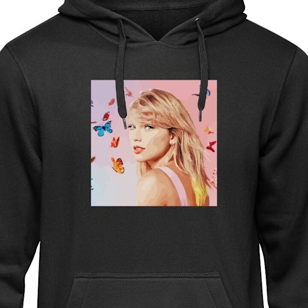 Hoodie för Vuxen | Bekväm Huvtröja Taylor Swift Fjärillar svart XL