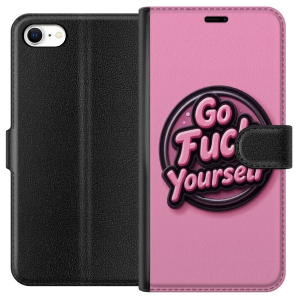 Kompatibel Tegnebogsetui til Apple iPhone 6 Rosa 3D textposter
