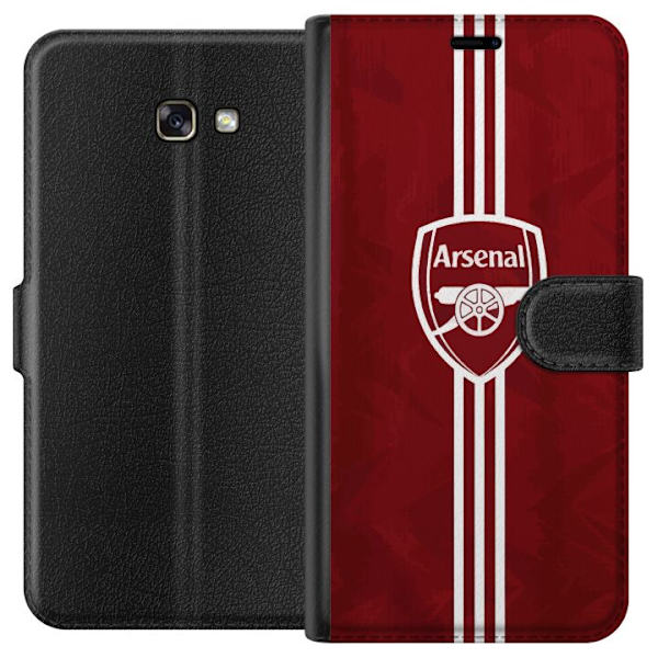 Samsung Galaxy A3 (2017) Lompakkokotelo Arsenal Emblem Jalkapallo Premier League Seuravaakuna Punainen Valkoinen Ikoninen Fanit Lontoo Urheilu Motiivi