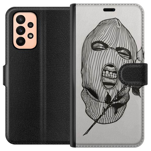 Samsung Galaxy A23 Lompakkokotelo Hiihtomaski Ros Katutyö Muotoilu Graafinen Kuvio Jännitys Kaupunkityyli Katutaidetta Naamiaiset Symboli