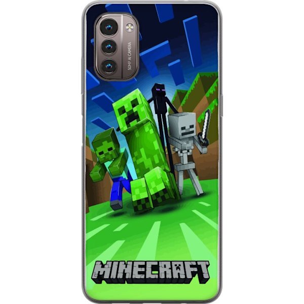 Nokia G21 Genomskinligt Skal Minecraft Creeper mobilskal i klassisk grön pixelstil