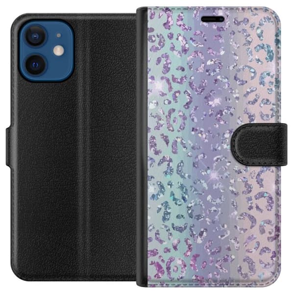 Kompatibelt Plånboksfodral till Apple iPhone 12 mini Glitter Leopard