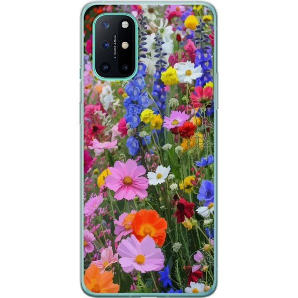 OnePlus 8T Läpinäkyvä kuori Kukkakuvioinen mobiilikuori kesäisellä niityllä ja luontomaisemalla