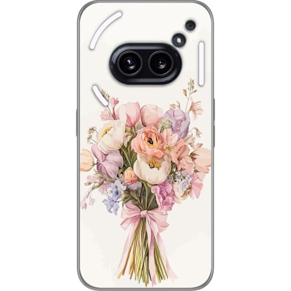 Nothing Phone (2a) Plus Läpinäkyvä kuori Kännykkäkuori värikkäällä kukkakimpulla romanttisessa tyylissä