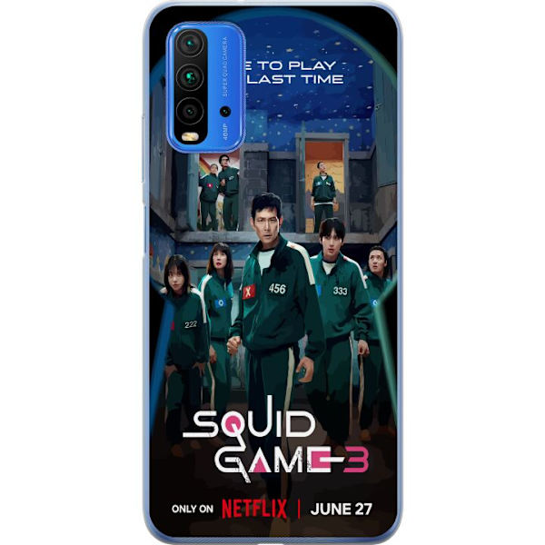 Xiaomi Redmi 9T Genomskinligt Skal Squid Game Säsong 3 Seriefigurer Populärt TV Serie Motiv Ikoner Spänning Drama Asiatisk Design Trend