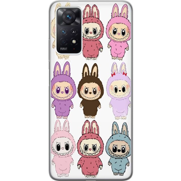 Xiaomi Redmi Note 11 Pro Genomskinligt Skal Labubu Pink Monster – Popkonst med Kawaii-touch