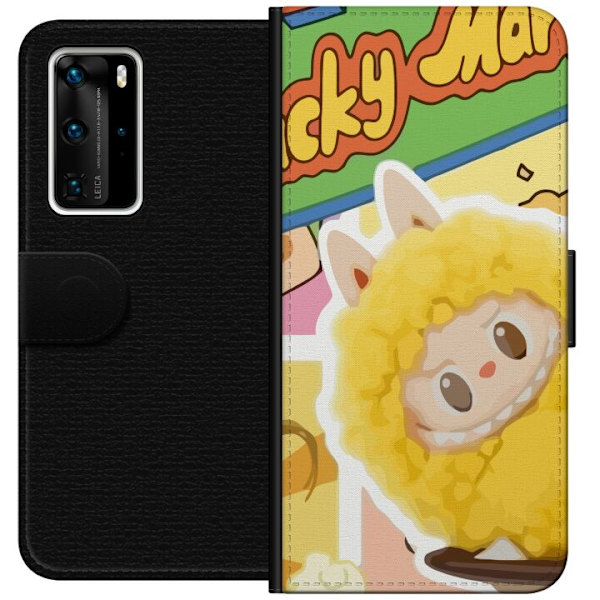 Huawei P40 Pro Tegnebogsetui Labubu Wacky Mart Pop Mart Serie Samlerfigur Sød Design Populært Motiv Figurserie Kreativ Kunst Leksak