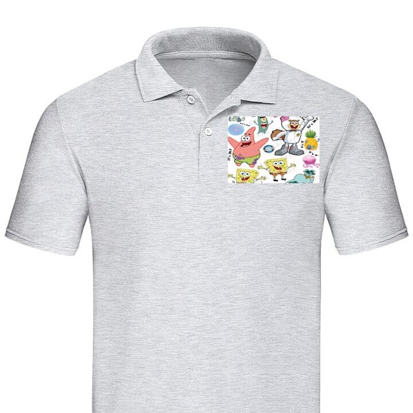 Poloshirt til Voksen | Elegant Poloshirt SvampeBob Firkant Grå XX-Large