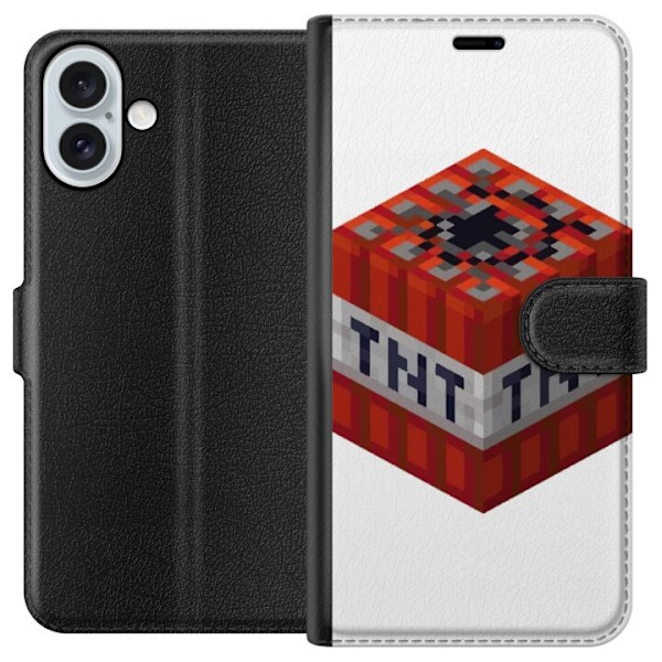 Apple iPhone 16 Plus Plånboksfodral Minecraft TNT