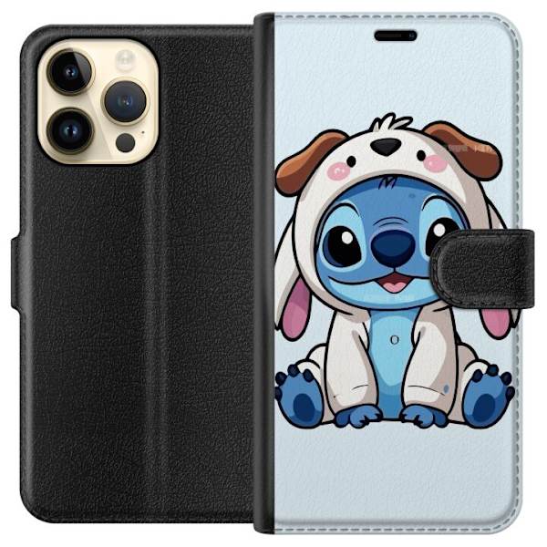 Apple iPhone 14 Pro Max Tegnebogsetui Stitch Hundekostume Lilo & Stitch Disney Sjovt Design Blå Udlænding Tegneseriekarakter Populær Børne Disney