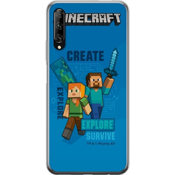Huawei P smart Pro 2019 Läpinäkyvä kuori Minecraft Luolastot