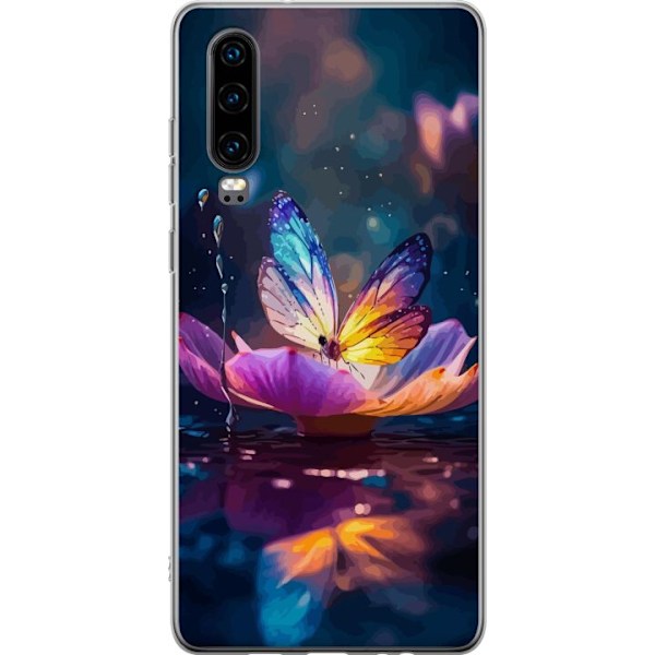 Huawei P30 Genomskinligt Skal Fjäril