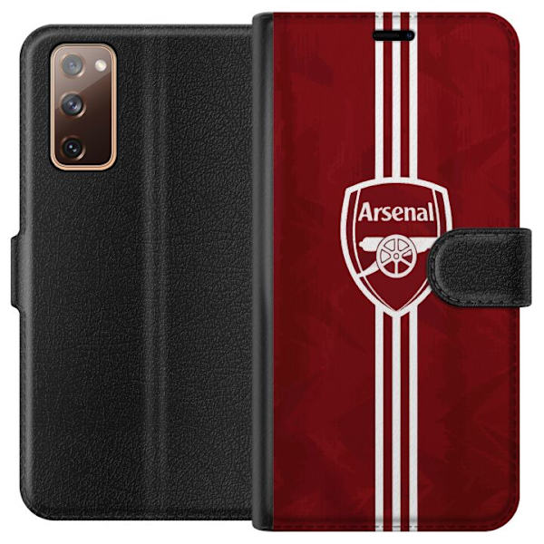 Samsung Galaxy S20 FE Plånboksfodral Arsenal Emblem Fotboll Premier League Klubbmärke Röd Vit Ikoniskt Fans London Sport Motiv