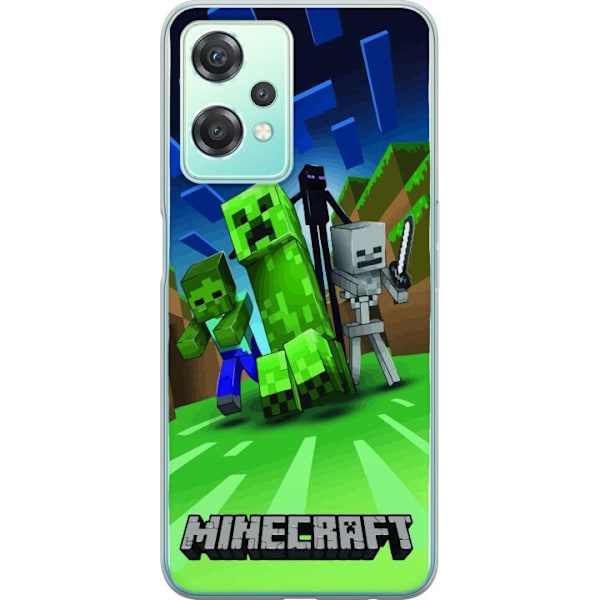 OnePlus Nord CE 2 Lite 5G Genomskinligt Skal Minecraft Creeper mobilskal i klassisk grön pixelstil