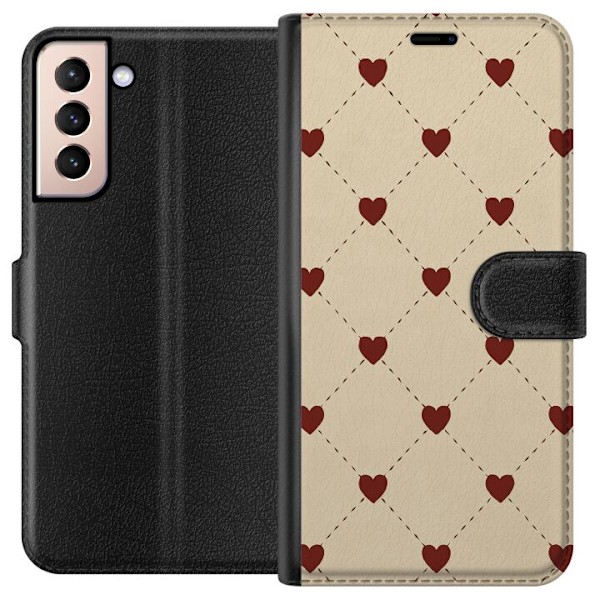 Samsung Galaxy S21 Lompakkokotelo Sydänverkko