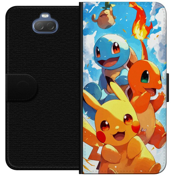 Sony Xperia 10 Plus Tegnebogsetui Pocket Creatures - inspireret af Pokémon uden at nævne navnet