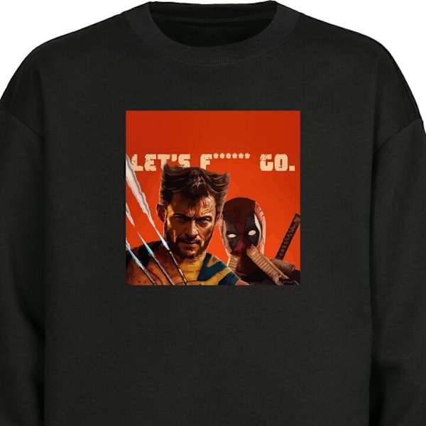 Sweatshirt for Voksen | Klassisk Collegegenser Deadpool & Wolv svart M