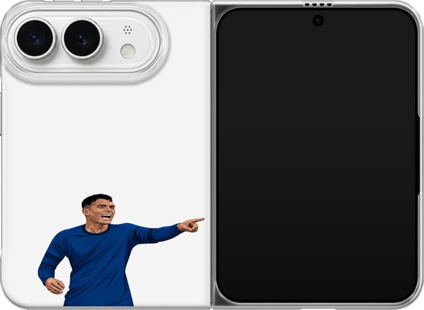 Kompatibelt Mobildeksel til Apple iPhone Duo Silva hvit - Thiago Silva i blå kamptrøye mot hvit bakgrunn hvit