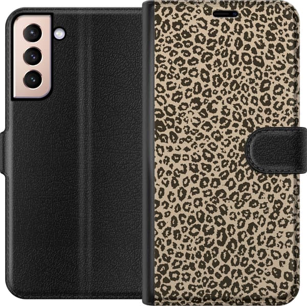 Kompatibel Tegnebogsetui til Samsung Galaxy S21 Leopard Mønster
