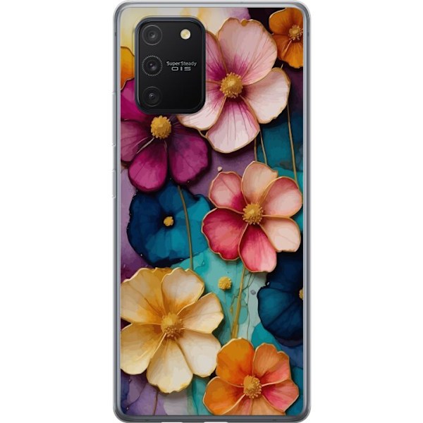 Samsung Galaxy S10 Lite Genomskinligt Skal Blommor Färger