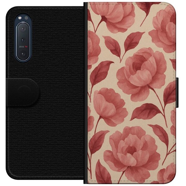 Sony Xperia 5 II Tegnebogsetui Roseblomst