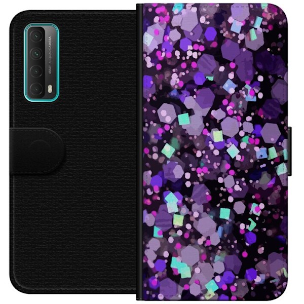 Huawei P smart 2021 Lommeboketui Lilla Glitter