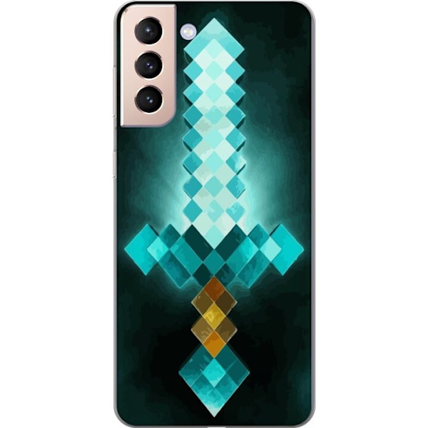 Samsung Galaxy S21 Läpinäkyvä kuori Minecraft miekka