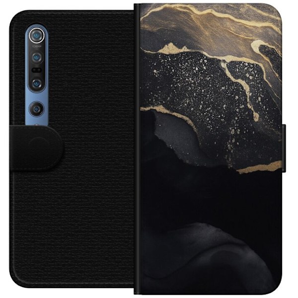 Xiaomi Mi 10 Pro 5G Lommeboketui Svart gull abstrakt